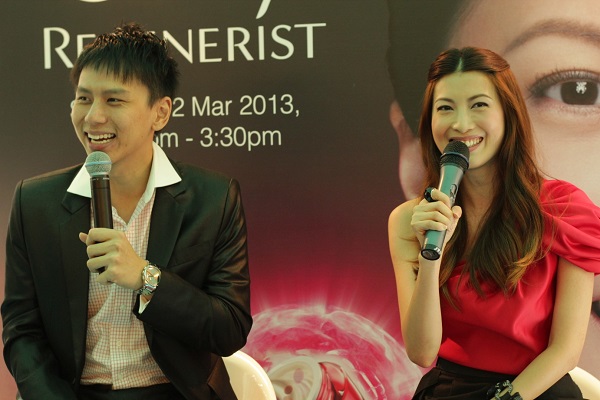 Event Host lester with celebrity jeanette aw