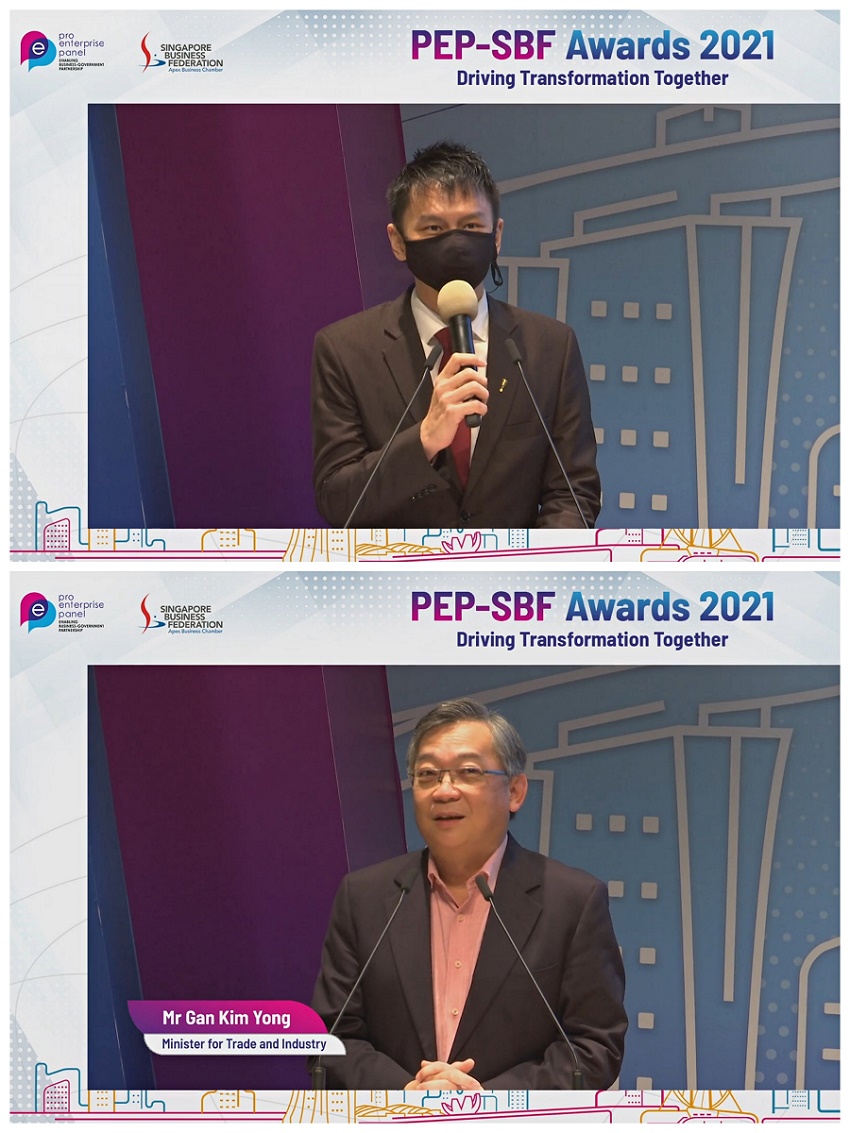 Virtual hybrid awards event with Minister Gan Kim Yong - PEP-SBF Awards 2021