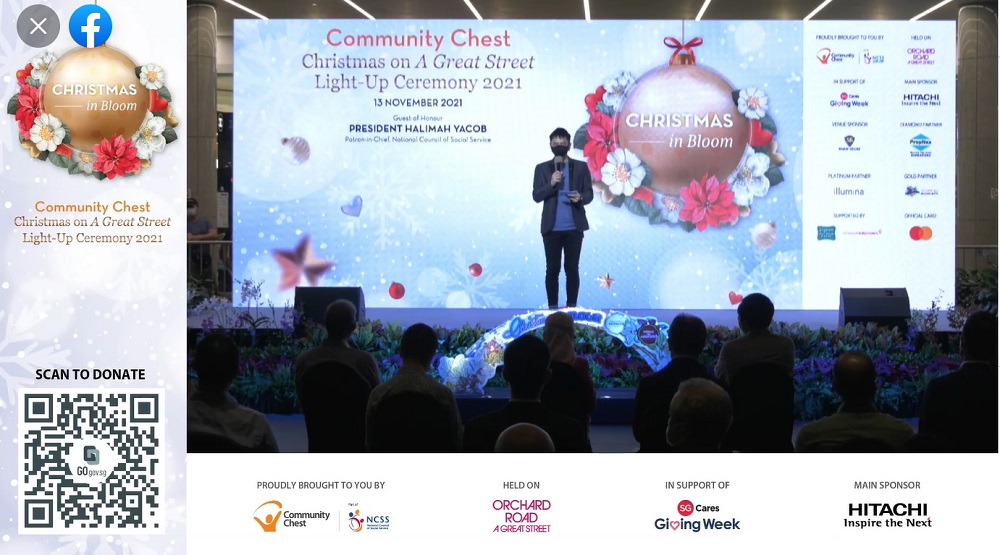 Community Chest Christmas on a great street light up ceremony - sg emcee lester leo